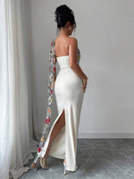 Embroidered Mesh Elegant Dress - 2