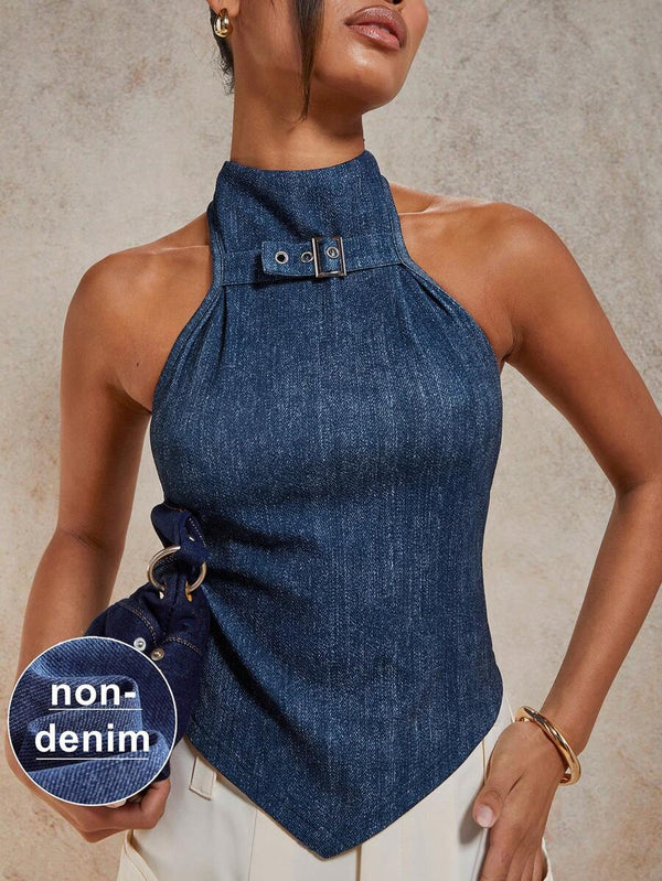 Blue Print Halter Top