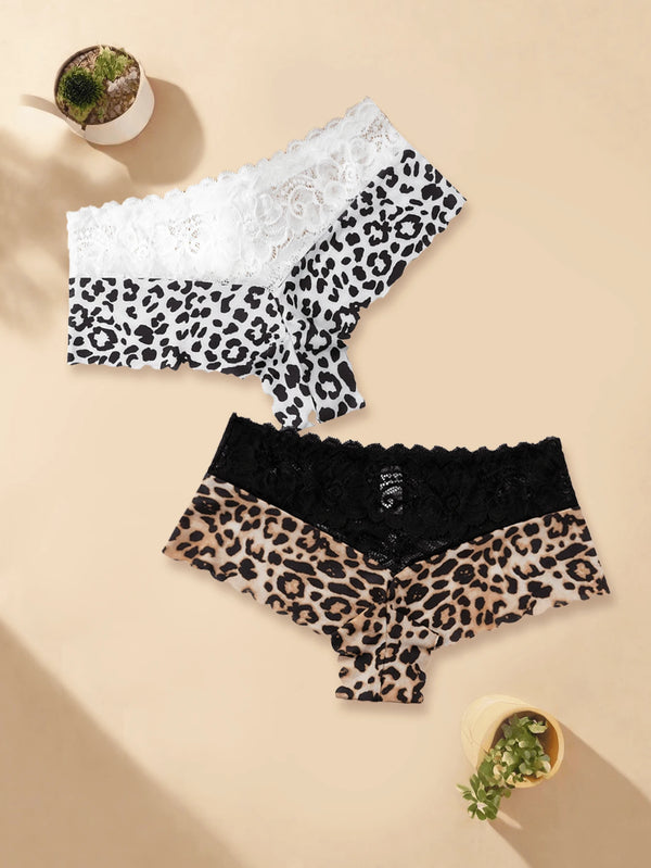Leopard Lace Seamless Panties