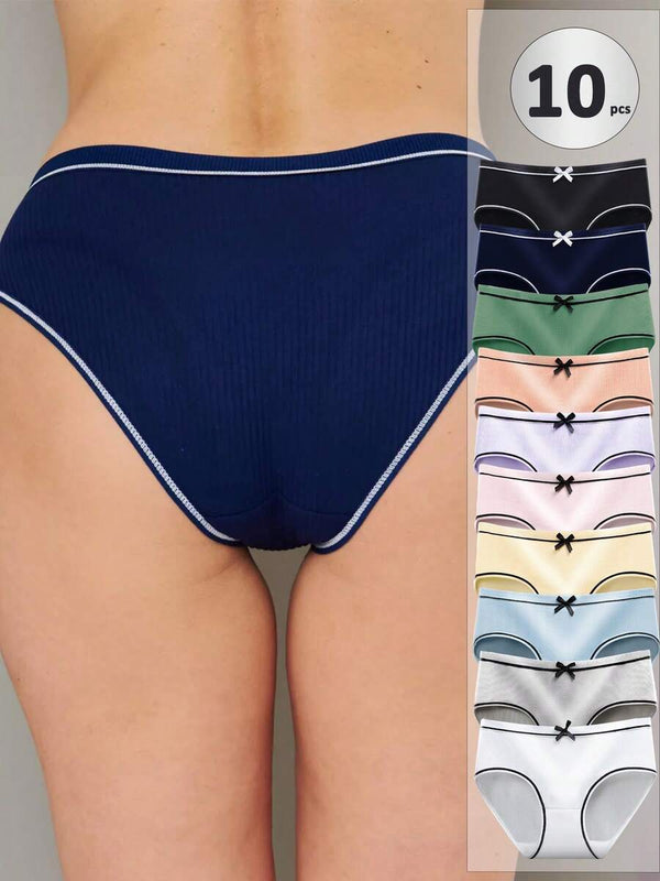 Ribbed Cotton Blend Panties