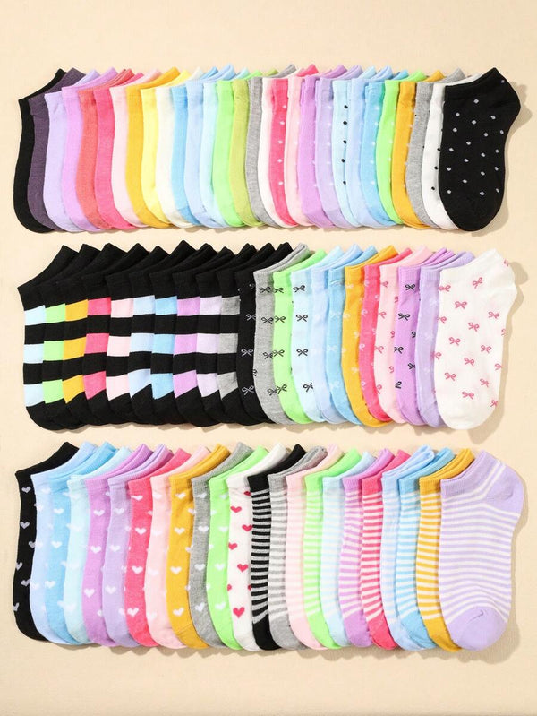 Multi-Color Low-Cut Ankle Socks Set