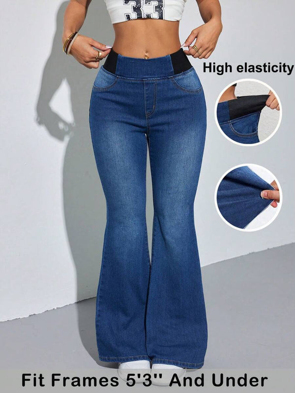 Skinny Flared Stretch Denim Jeans