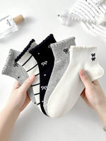 Cute Bow Pattern Crew Socks - 5