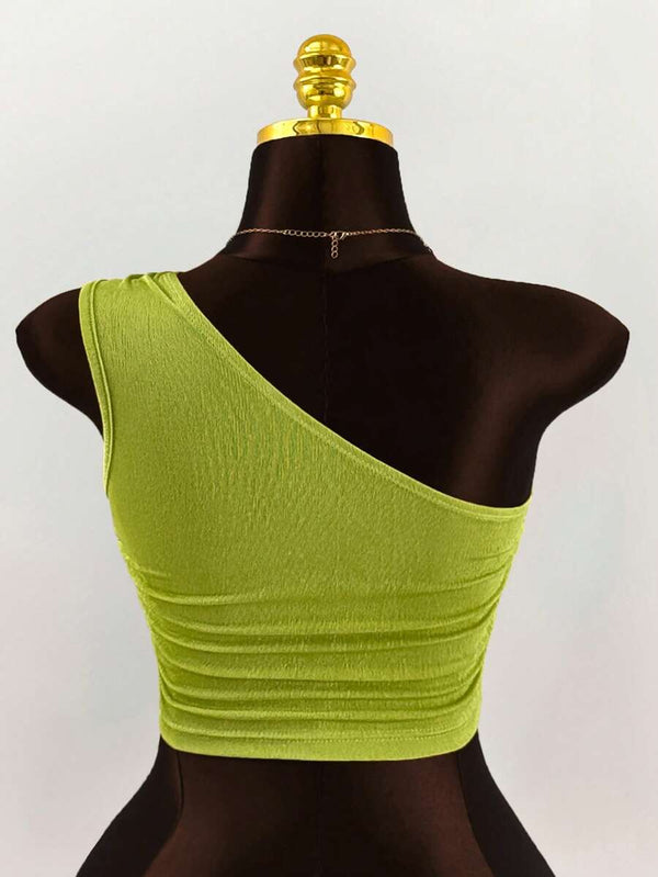 Plus Size Beaded Ruched Shoulder Top