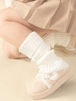 Solid Color Knitted Leg Warmers - 2