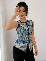 Lace Patchwork Floral Camisole Top - 4