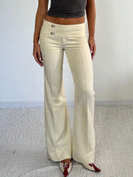 Y2K Asymmetrical Waist Flared Pants - 4