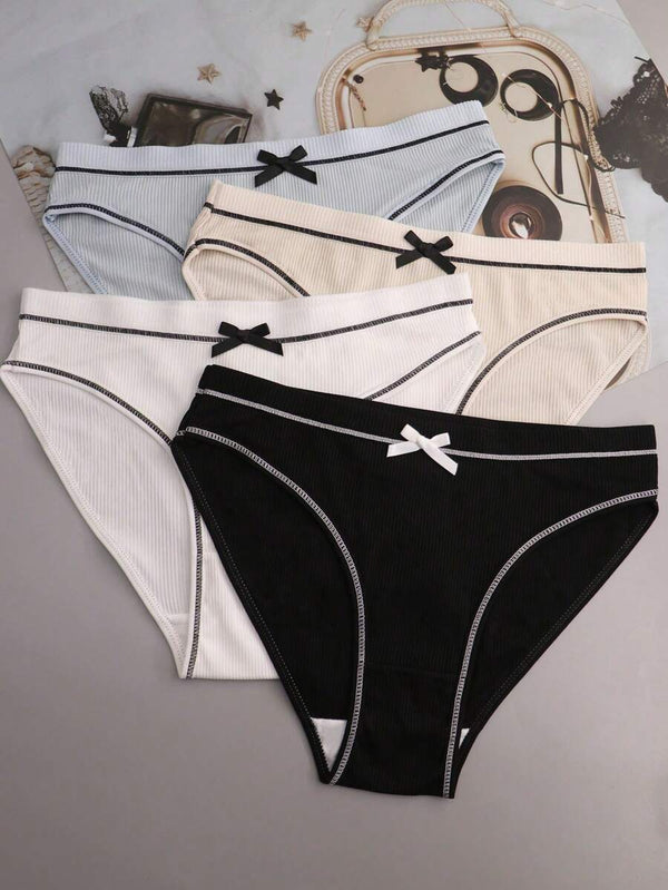 Multicolor Bow Triangle Panties
