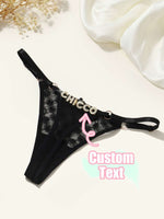 Custom Rhinestone Text G-String - 3