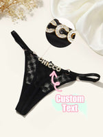 Custom Rhinestone Text G-String - 2