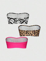 Ruched Bandeau Bra Set, 3pcs - 2