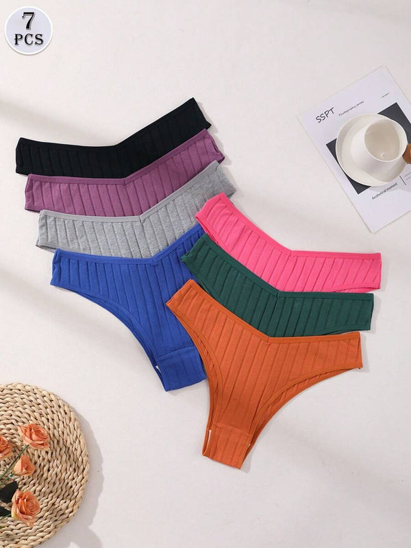 Low-Waist Ribbed Cotton Bikini Panties