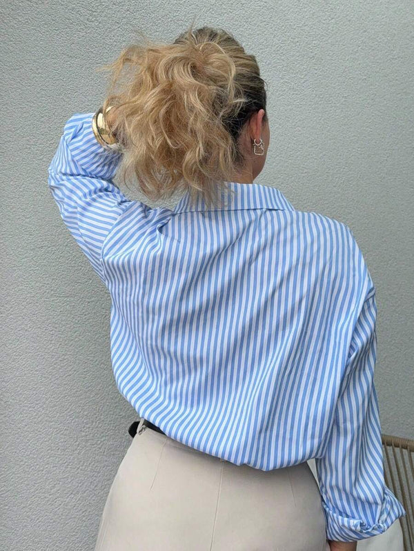 Loose Striped Long Sleeve Top