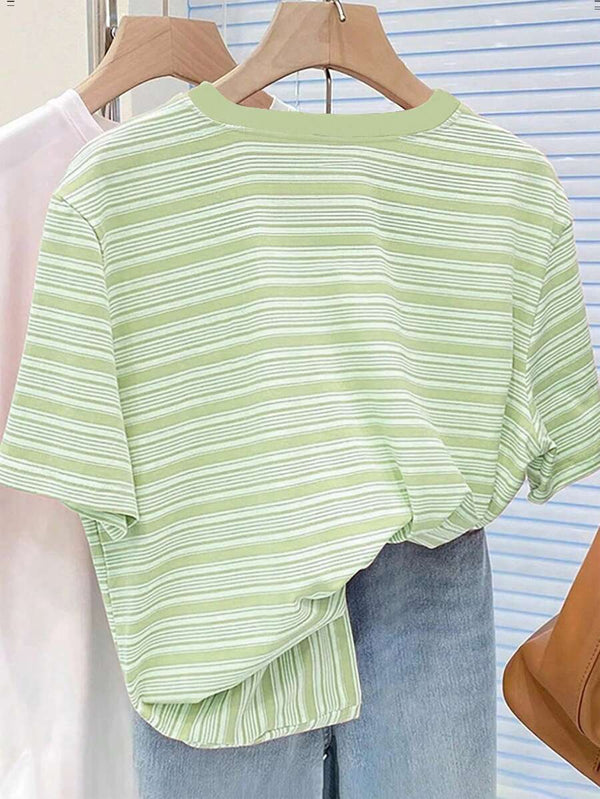 Colorful Striped Graphic T-Shirt