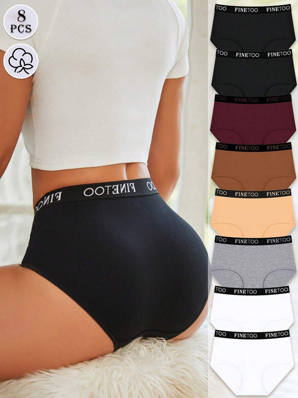 High-Waist Cotton Contrast Briefs