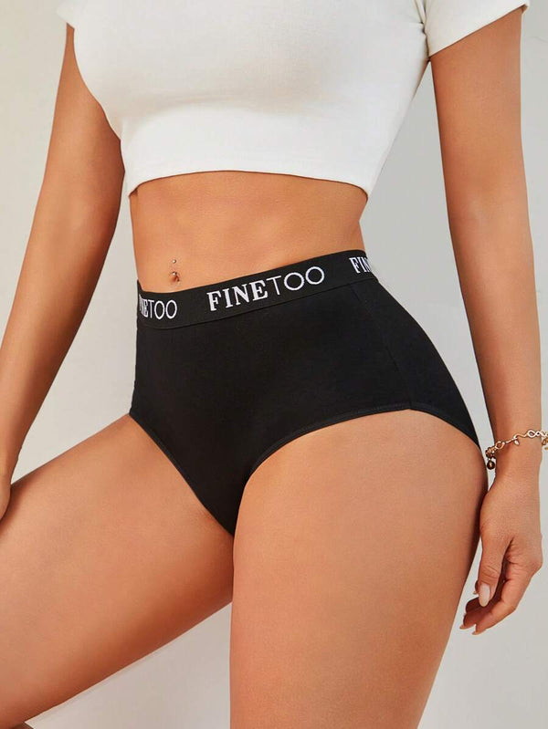 High-Waist Cotton Contrast Briefs