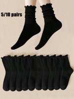 Ruffled Lace Trim Socks - 5