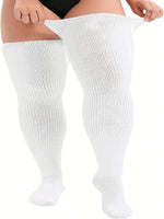 Plus Size Thigh High Knit Socks - 5