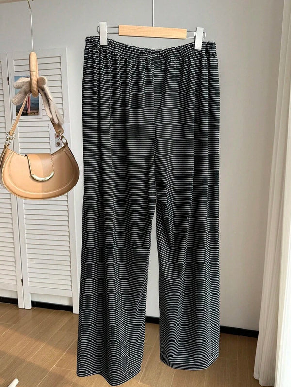 Striped Drawstring Casual Pants