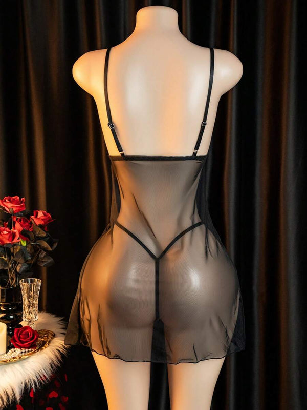 Black Lace & Sheer Set