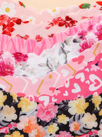 Floral Wavy Trim Seamless Panties - 3