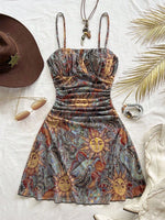Celestial Sun & Moon Mini Slip Dress - 4