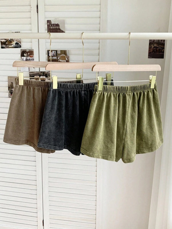 Plus Size Elastic Waist Shorts