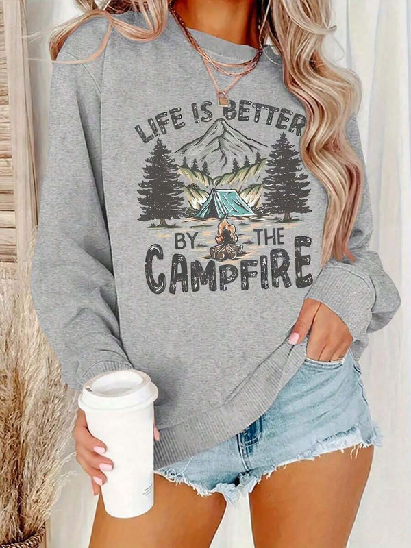 Campfire Graphic Crewneck Sweater