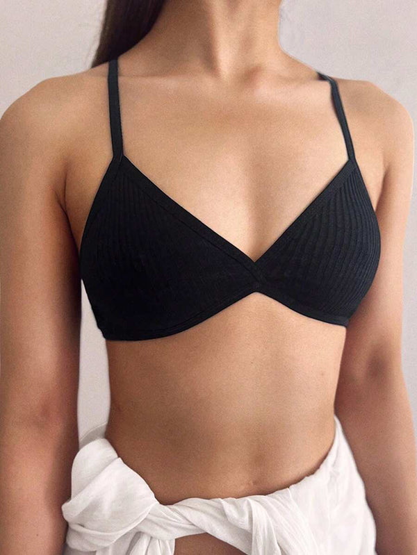 Deep V Seamless Bandeau Bra Top