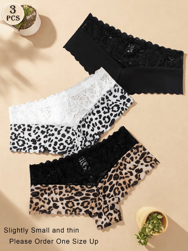 Leopard Lace Seamless Panties