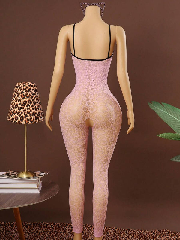 Pink Animal-Print Bodysuit