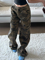 Camo Cargo Straight Leg Pants - 3
