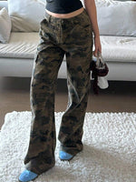 Camo Cargo Straight Leg Pants - 5