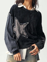 Boho Patchwork Washed Sweatshirt - 2