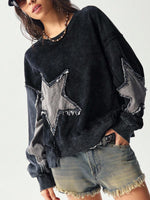 Boho Patchwork Washed Sweatshirt - 5