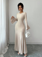 Stretchy Fitted Ruffle Sleeve Dress - 5