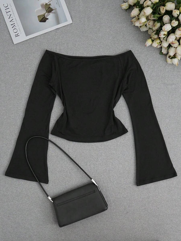 Y2K Cross Print Off Shoulder Top