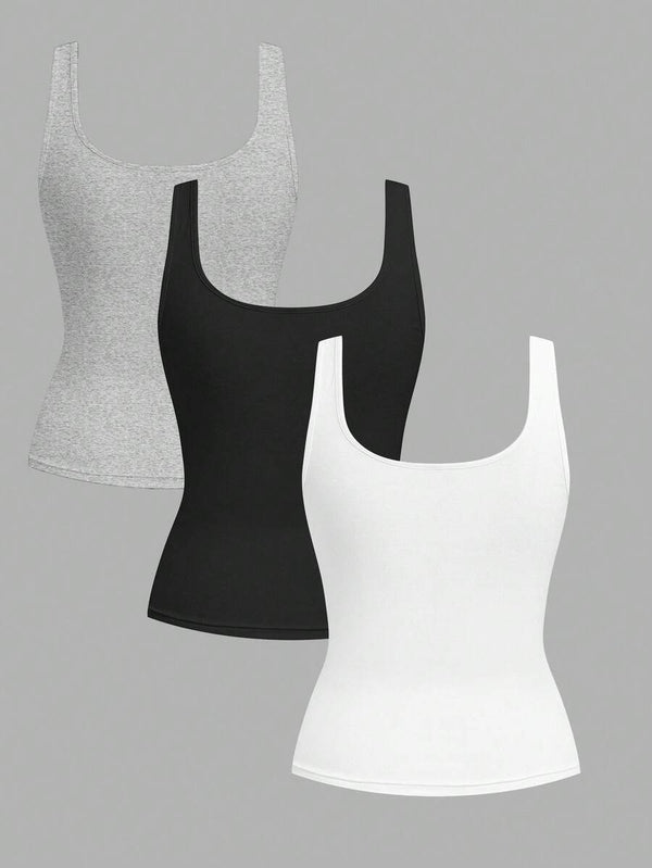 Crew Neck Bodycon Tank Top Set