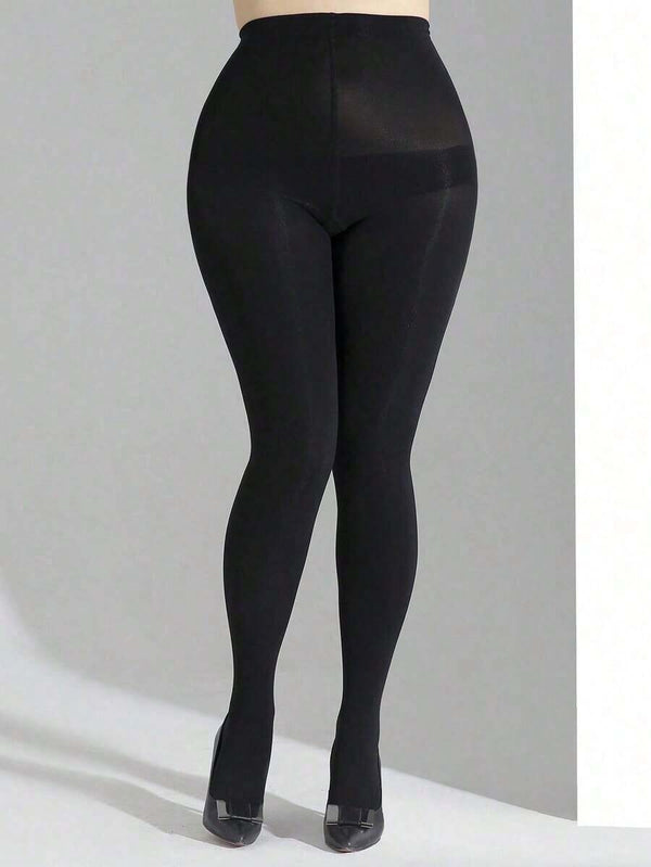 Plus Size Sheer Black Pantyhose