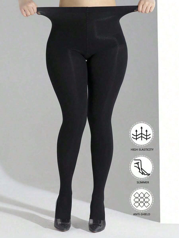 Plus Size Sheer Black Pantyhose