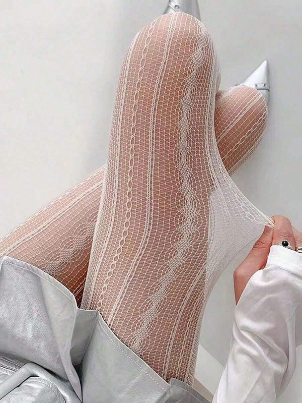 Retro Striped Sheer Slimming Pantyhose