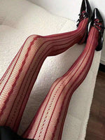 Retro Striped Sheer Slimming Pantyhose - 1