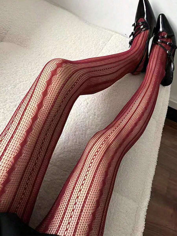 Retro Striped Sheer Slimming Pantyhose