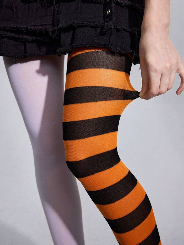 Black & Striped Gothic Tights