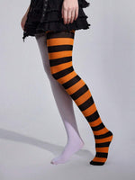 Black & Striped Gothic Tights - 3