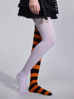 Black & Striped Gothic Tights - 4