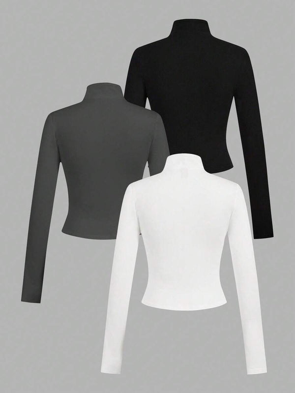 Zip-Up Long Sleeve Top Set