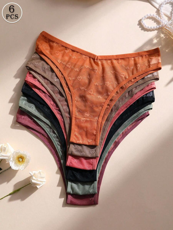 Heart Lace Seamless Bikini Panties