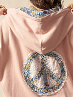 Vintage Peace Lace Detail Hoodie - 2