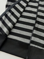Striped Ribbed Zip-Up Sweatshirt - 5